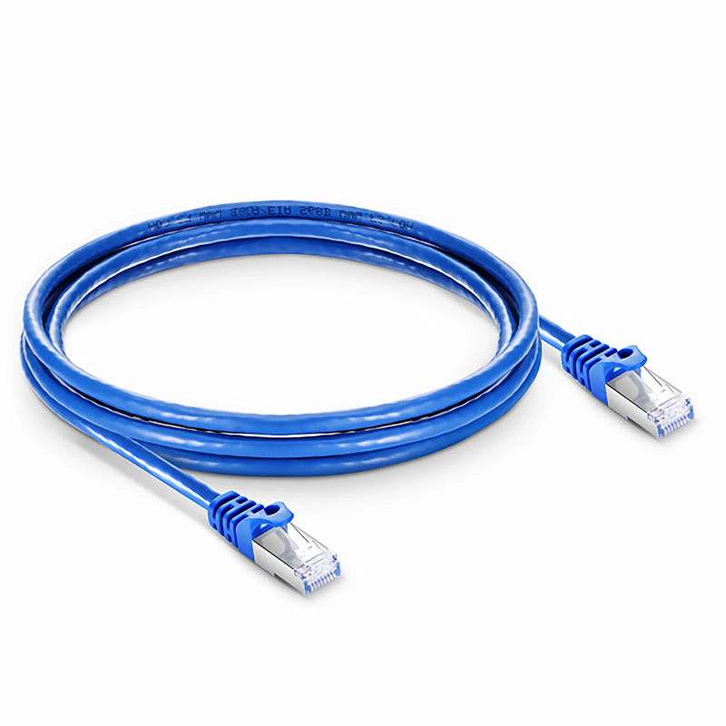 50ft (15.2m) Cat6a 26AWG Snagless Shielded (S/FTP) PVC CM Ethernet Network Patch Cable, Blue