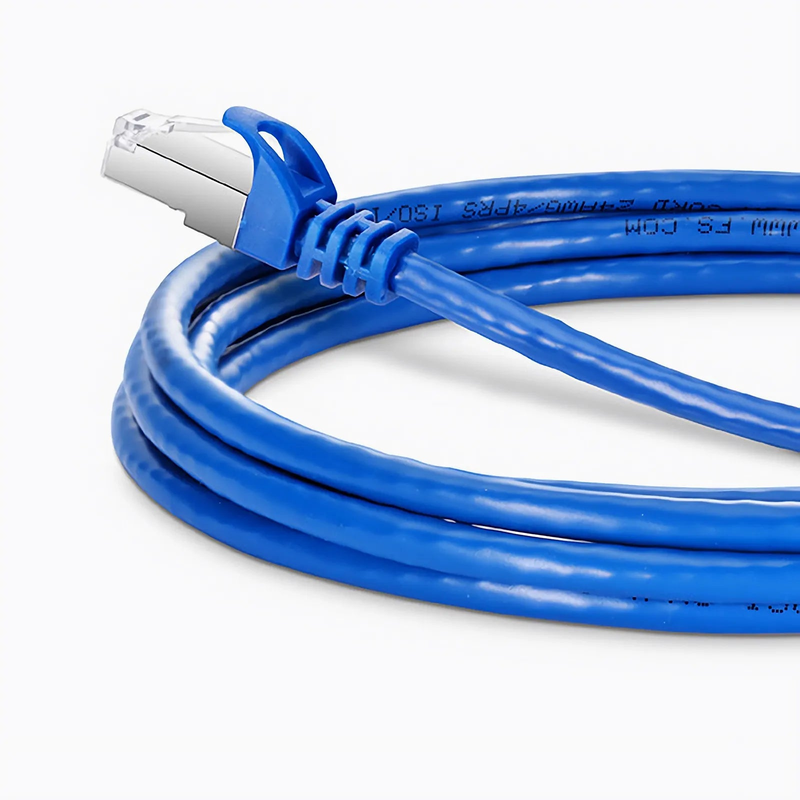 50ft (15.2m) Cat6a 26AWG Snagless Shielded (S/FTP) PVC CM Ethernet Network Patch Cable, Blue
