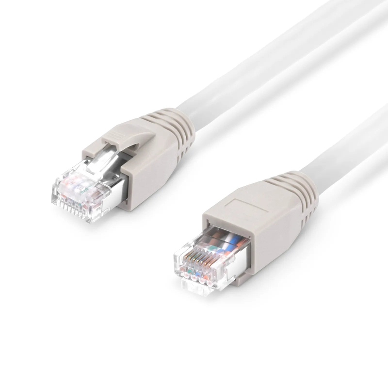 16ft (4.9m) Cat8 24AWG Snagless Shielded (S/FTP) PVC CM Ethernet Network Patch Cable, PoE++, 40G, 2GHz, Off-White