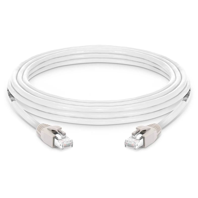 25ft (7.6m) Cat8 24AWG Snagless Shielded (S/FTP) PVC CM Ethernet Network Patch Cable, PoE++, 40G, 2GHz, Off-White