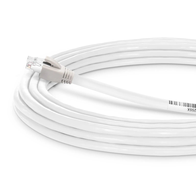20ft (6.1m) Cat8 24AWG Snagless Shielded (S/FTP) PVC CM Ethernet Network Patch Cable, PoE++, 40G, 2GHz, Off-White