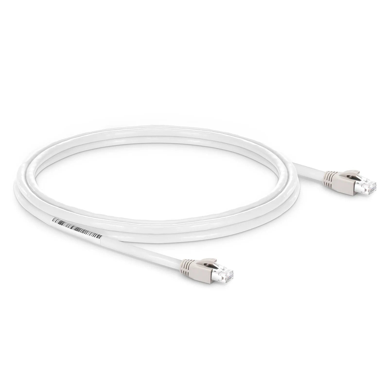 7ft (2.1m) Cat8 24AWG Snagless Shielded (S/FTP) PVC CM Ethernet Network Patch Cable, PoE++, 40G, 2GHz, Off-White