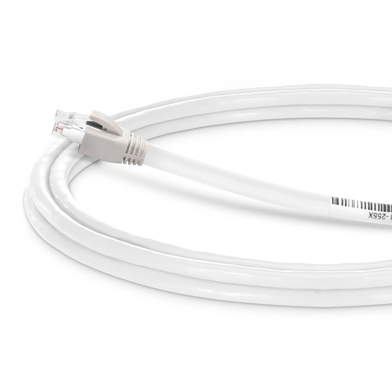 7ft (2.1m) Cat8 24AWG Snagless Shielded (S/FTP) PVC CM Ethernet Network Patch Cable, PoE++, 40G, 2GHz, Off-White
