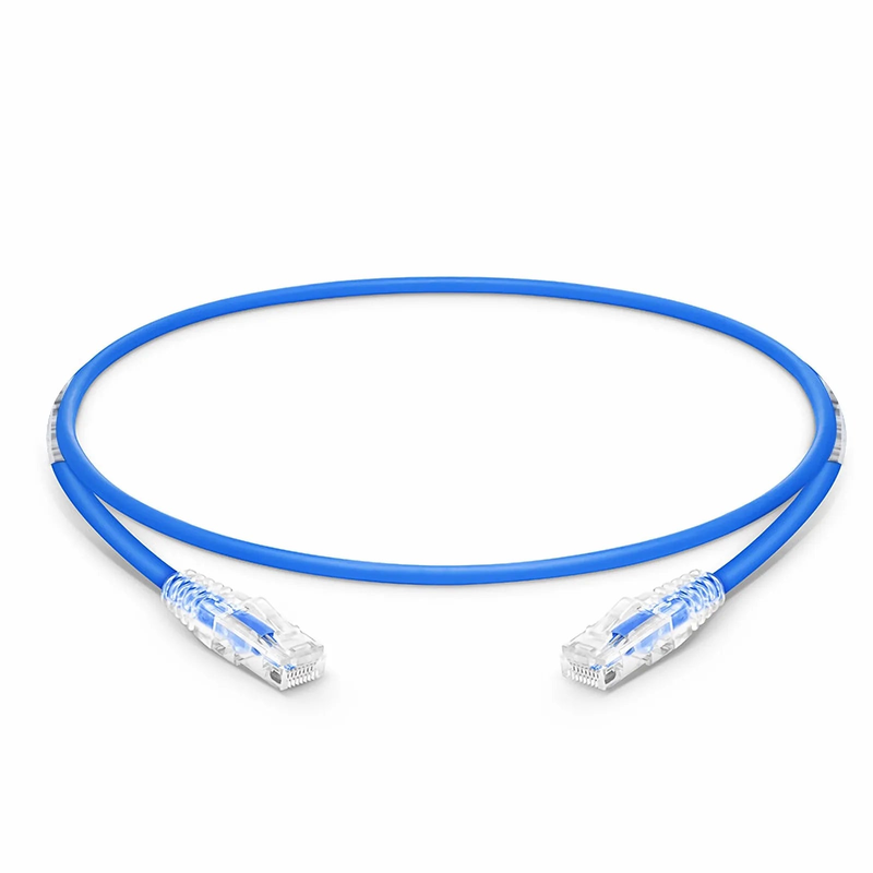 2ft (0.6m) Cat6 Snagless Unshielded (U/UTP) PVC CM Small Diameter High-Flex Ethernet Network Patch Cable, Blue, (24pcs/pack)