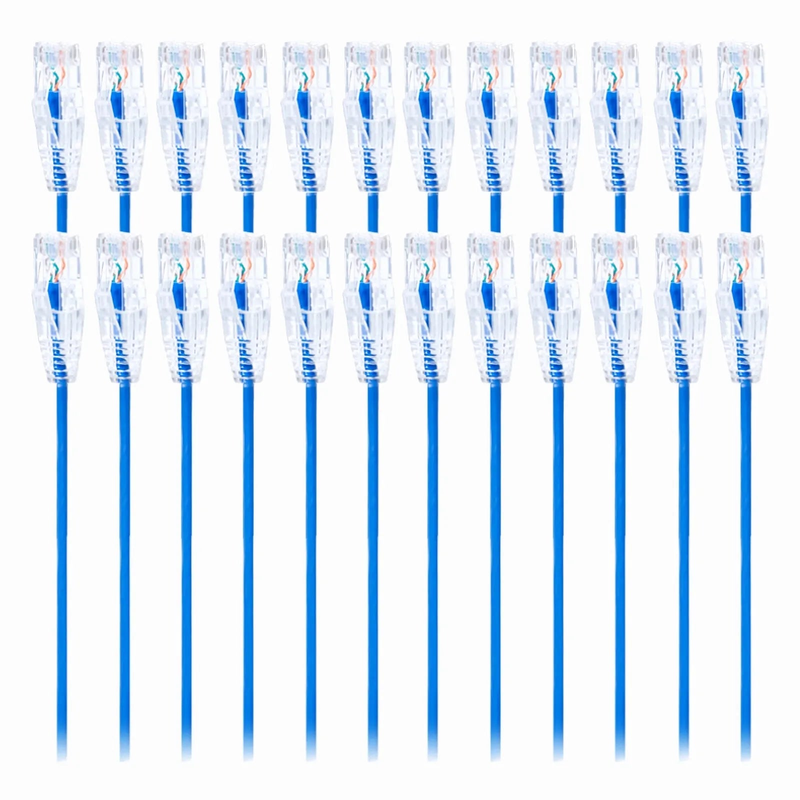 4ft (1.2m) Cat6 Snagless Unshielded (U/UTP) PVC CM Small Diameter High-Flex Ethernet Network Patch Cable, Blue, (24pcs/pack)