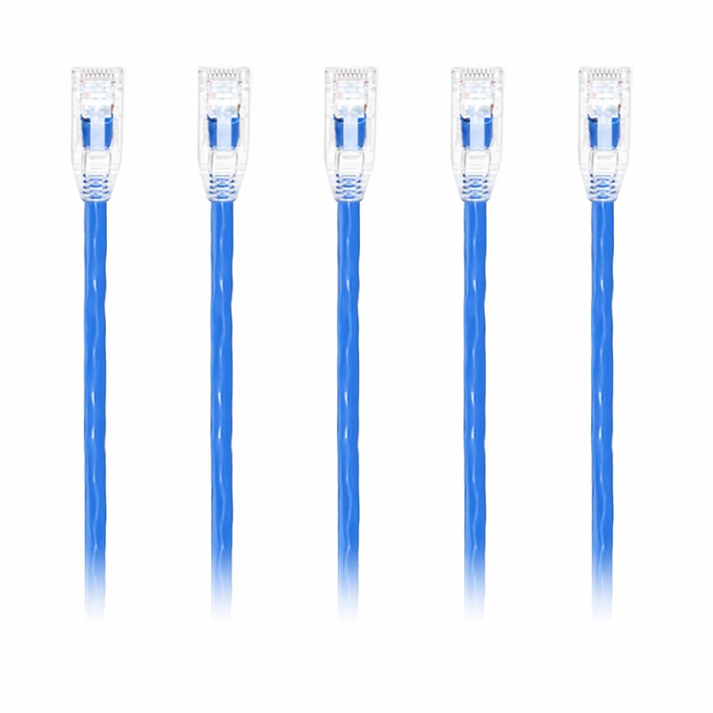 12ft (3.7m) Cat6 24AWG Snagless Unshielded (U/UTP) PVC CM Ethernet Network Patch Cable, Blue, (5pcs/pack)