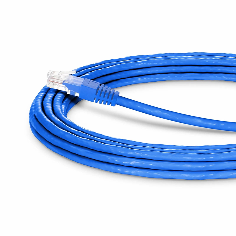 25ft (7.6m) 90 Degree Cat6 26AWG Snagless Unshielded (U/UTP) PVC CM Ethernet Network Patch Cable, RJ45 Right Angle UP Male to RJ45 Male, Blue