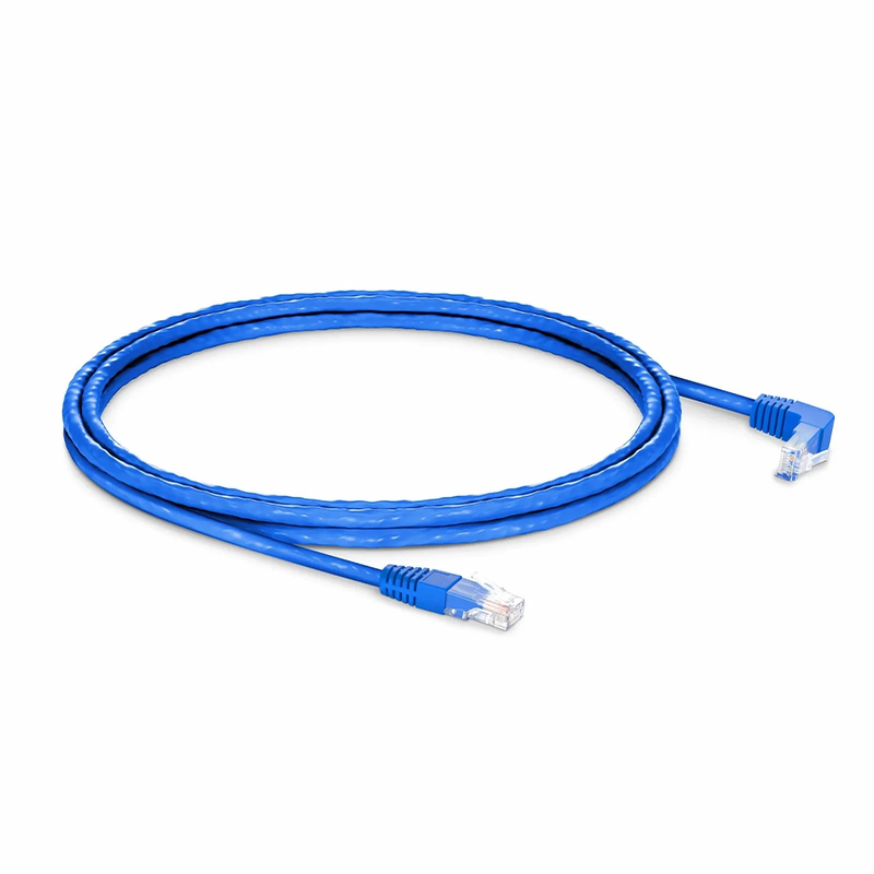 5ft (1.5m) 90 Degree Cat6 26AWG Snagless Unshielded (U/UTP) PVC CM Ethernet Network Patch Cable, RJ45 Right Angle UP Male to RJ45 Male, Blue