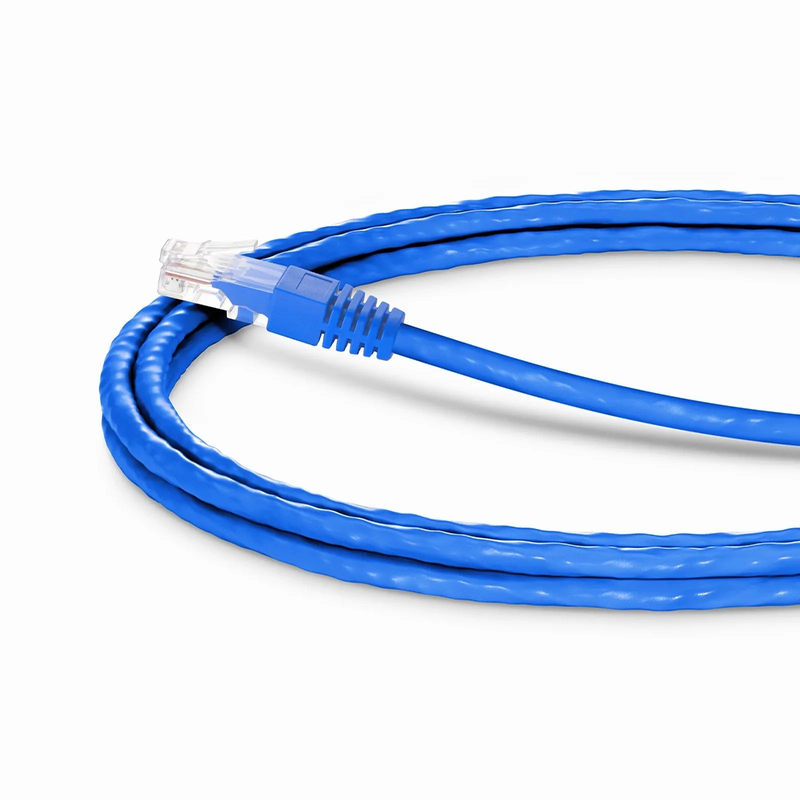 5ft (1.5m) 90 Degree Cat6 26AWG Snagless Unshielded (U/UTP) PVC CM Ethernet Network Patch Cable, RJ45 Right Angle UP Male to RJ45 Male, Blue