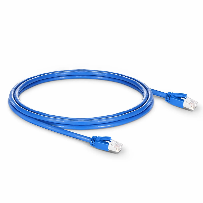 10ft (3.0m) Cat6a 23AWG Snagless Shielded (F/FTP) LSZH Ethernet Network Patch Cable, Blue