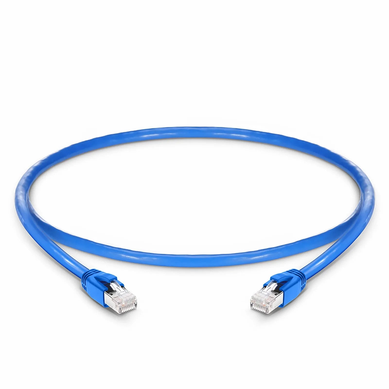 2ft (0.6m) Cat6a 23AWG Snagless Shielded (F/FTP) LSZH Ethernet Network Patch Cable, Blue
