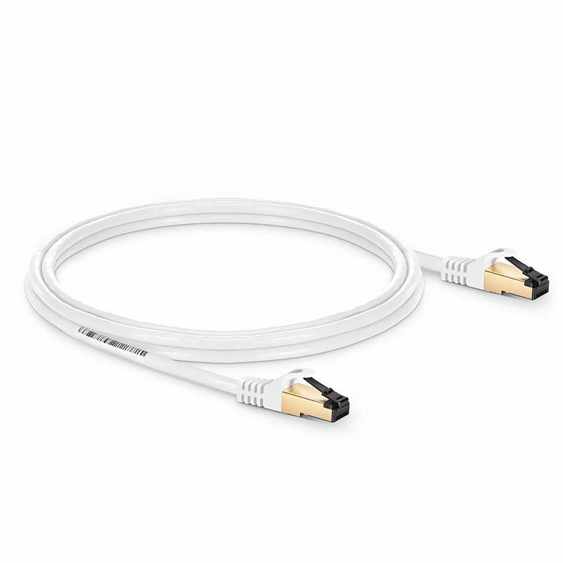7ft (2.1m) Cat8 28AWG Snagless Shielded (S/FTP) PVC CM Ethernet Network Patch Cable, Off-White