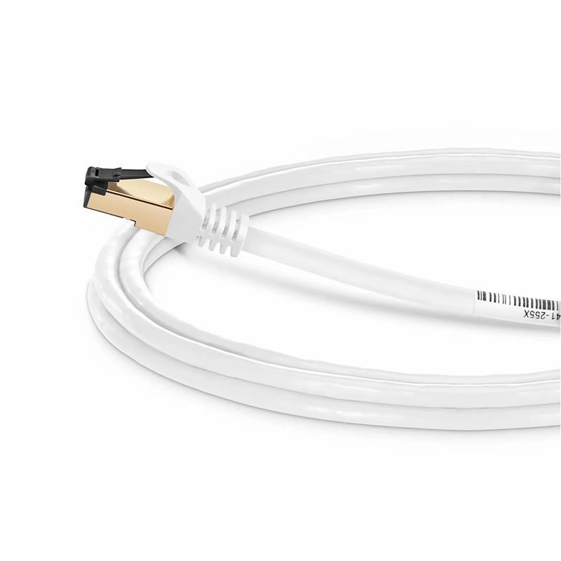 7ft (2.1m) Cat8 28AWG Snagless Shielded (S/FTP) PVC CM Ethernet Network Patch Cable, Off-White