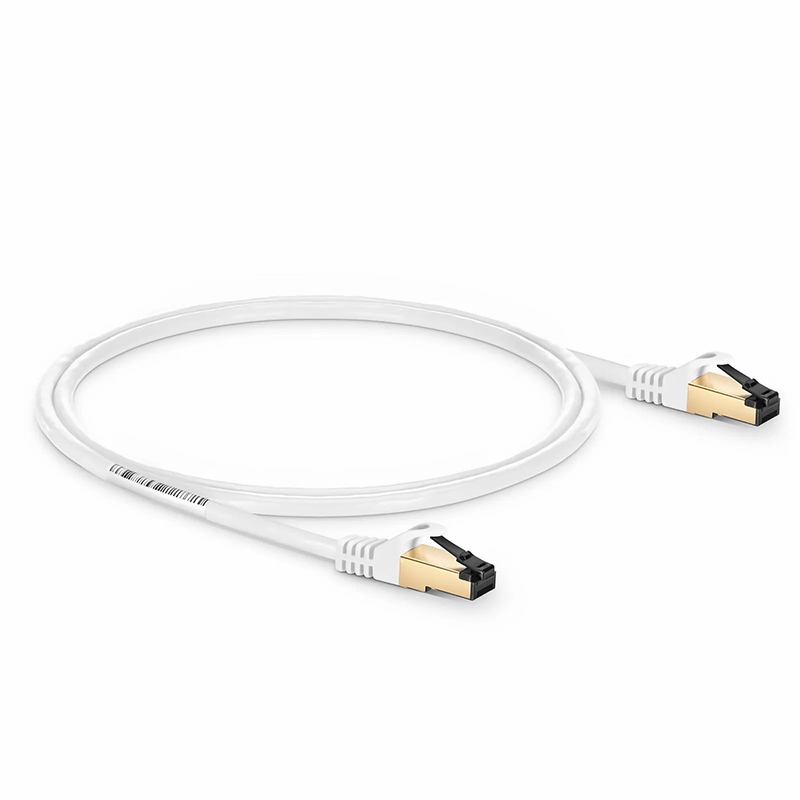 3ft (0.9m) Cat8 28AWG Snagless Shielded (S/FTP) PVC CM Ethernet Network Patch Cable, Off-White