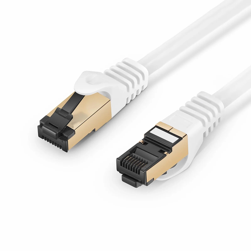 3ft (0.9m) Cat8 28AWG Snagless Shielded (S/FTP) PVC CM Ethernet Network Patch Cable, Off-White