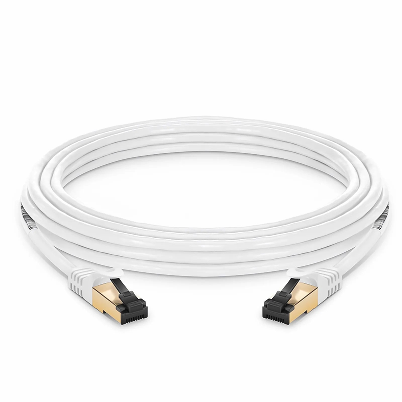 16ft (4.9m) Cat8 28AWG Snagless Shielded (S/FTP) PVC CM Ethernet Network Patch Cable, Off-White