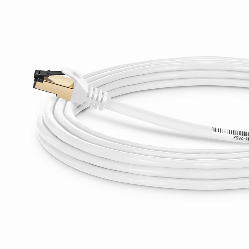 16ft (4.9m) Cat8 28AWG Snagless Shielded (S/FTP) PVC CM Ethernet Network Patch Cable, Off-White