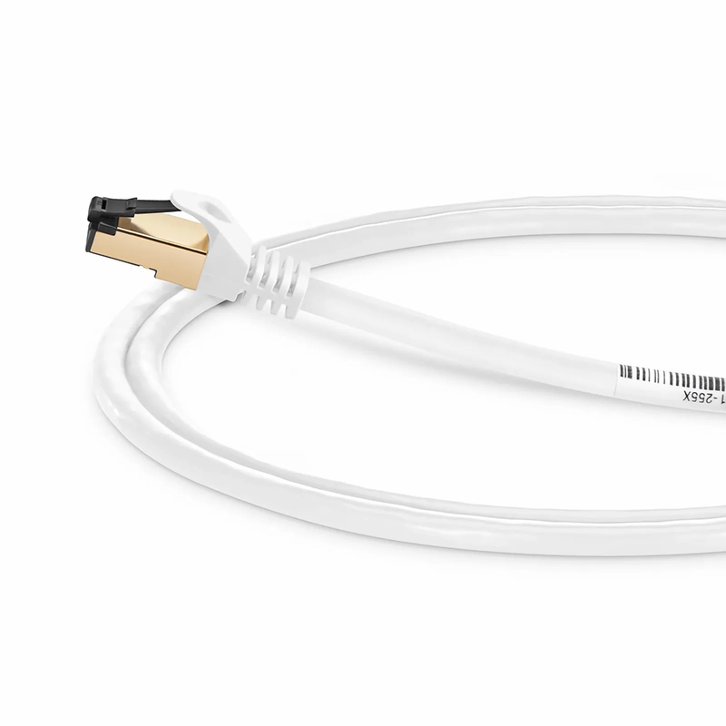 5ft (1.5m) Cat8 28AWG Snagless Shielded (S/FTP) PVC CM Ethernet Network Patch Cable, Off-White