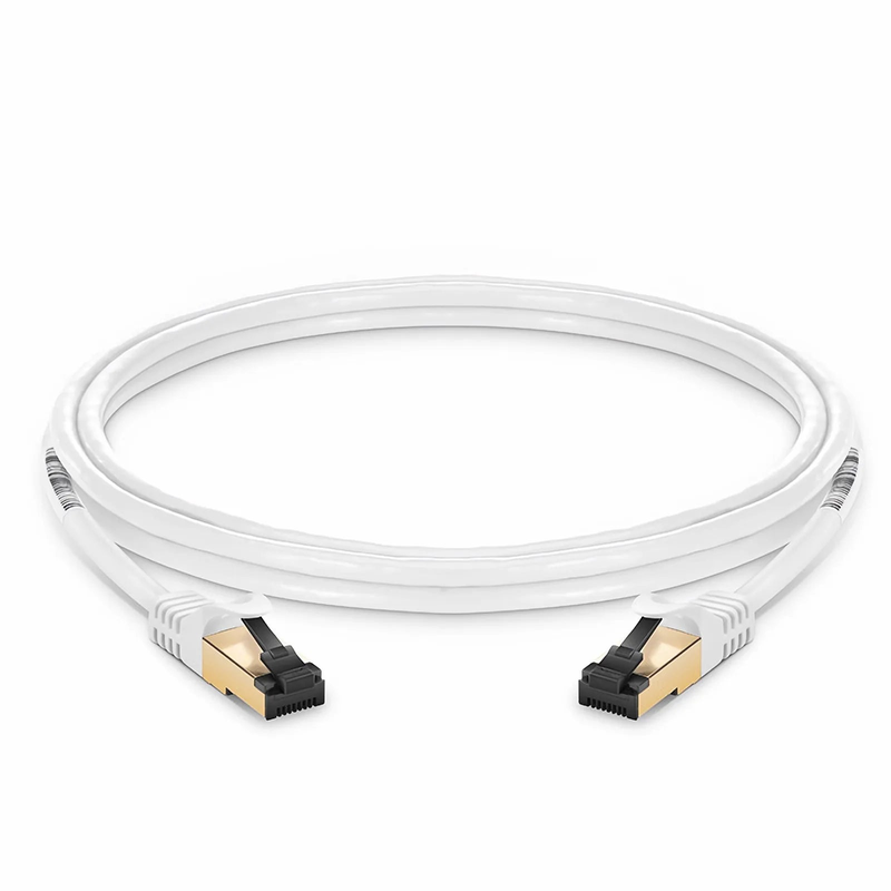 10ft (3m) Cat8 28AWG Snagless Shielded (S/FTP) PVC CM Ethernet Network Patch Cable, Off-White