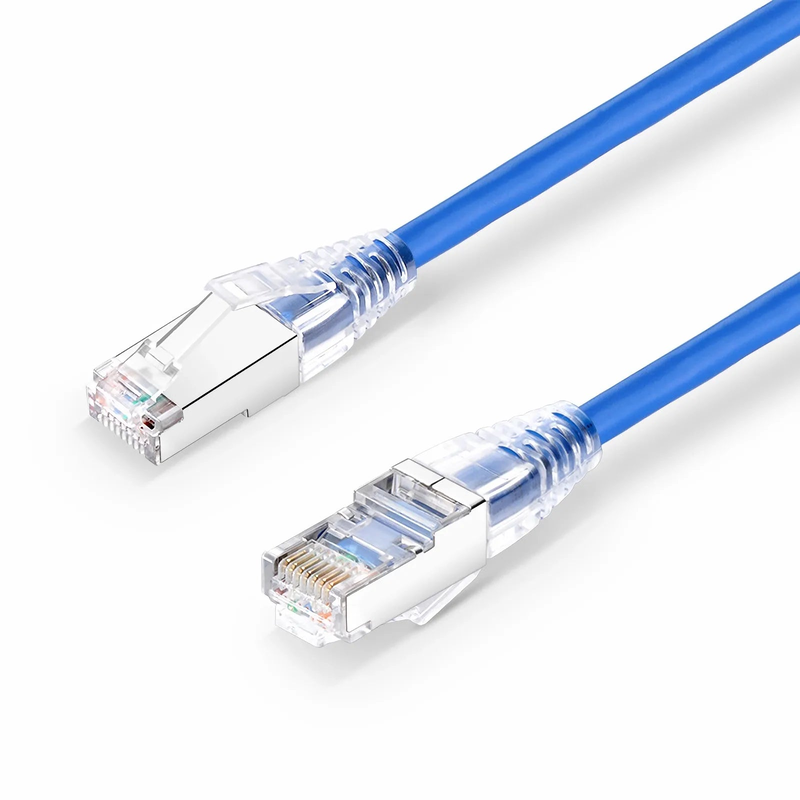 6in (0.15m) Cat6a 26AWG Snagless Shielded (S/FTP) CM/LSZH Ethernet Network Patch Cable, Blue