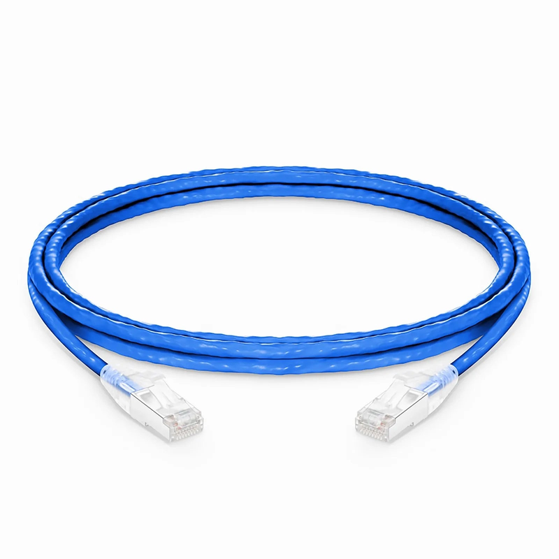 8ft (2.4m) Cat6a 26AWG Snagless Shielded (S/FTP) CM/LSZH Ethernet Network Patch Cable, Blue