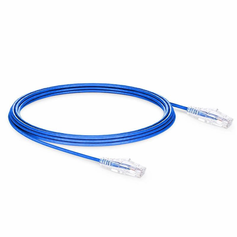 19ft (5.8m) Cat6a 28AWG Snagless Unshielded (U/UTP) CM/LSZH Small Diameter High-Flex Ethernet Network Patch Cable, Blue