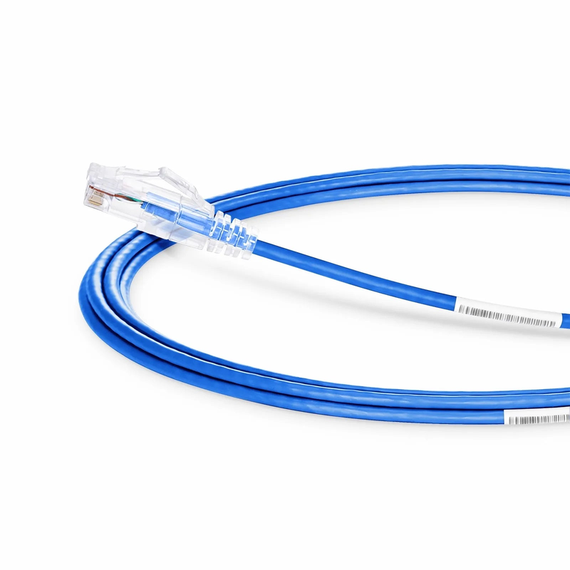 11ft (3.4m) Cat6a 28AWG Snagless Unshielded (U/UTP) CM/LSZH Small Diameter High-Flex Ethernet Network Patch Cable, Blue