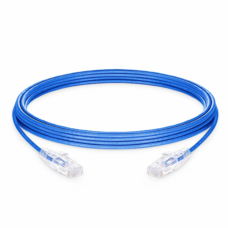 50ft (15.2m) Cat6a 28AWG Snagless Unshielded (U/UTP) CM/LSZH Small Diameter High-Flex Ethernet Network Patch Cable, Blue