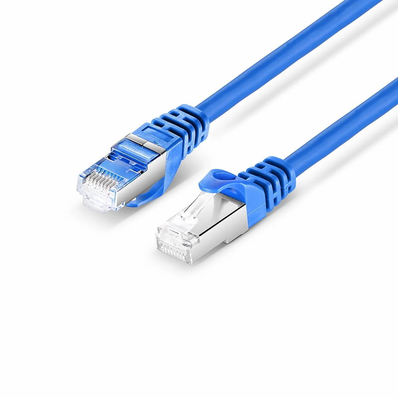 8ft (2.4m) Cat6a 26AWG Snagless Shielded (S/FTP) PVC CM Ethernet Network Patch Cable, Blue, 24Pcs/pack