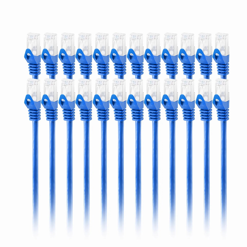 5ft (1.5m) Cat6a 26AWG Snagless Shielded (S/FTP) PVC CM Ethernet Network Patch Cable, Blue, 24Pcs/pack