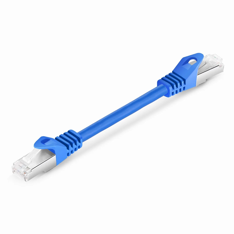 6in (0.15m) Cat6a 26AWG Snagless Shielded (S/FTP) PVC CM Ethernet Network Patch Cable, Blue, 24Pcs/pack