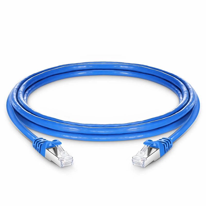 2ft (0.6m) Cat6a 26AWG Snagless Shielded (S/FTP) PVC CM Ethernet Network Patch Cable, Blue, 10Pcs/pack