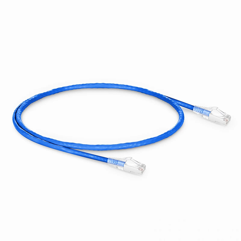 2ft (0.6m) Cat6a 26AWG Snagless Shielded (S/FTP) LSZH Ethernet Network Patch Cable, Blue