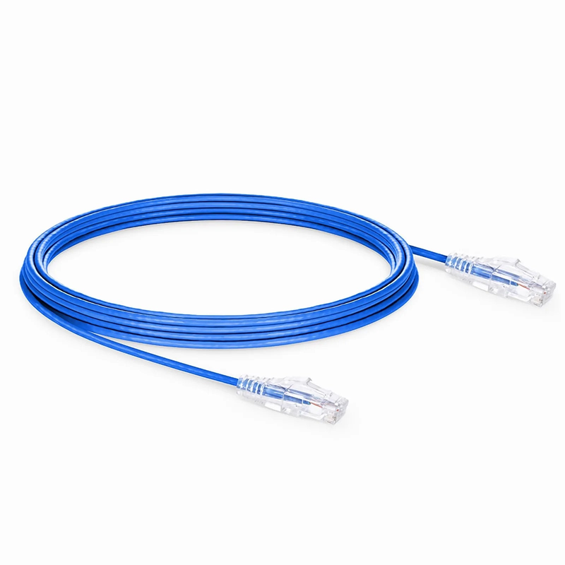 40ft (12.2m) Cat6 28AWG Snagless Unshielded (U/UTP) PVC CM Small Diameter High-Flex Ethernet Network Patch Cable, Blue