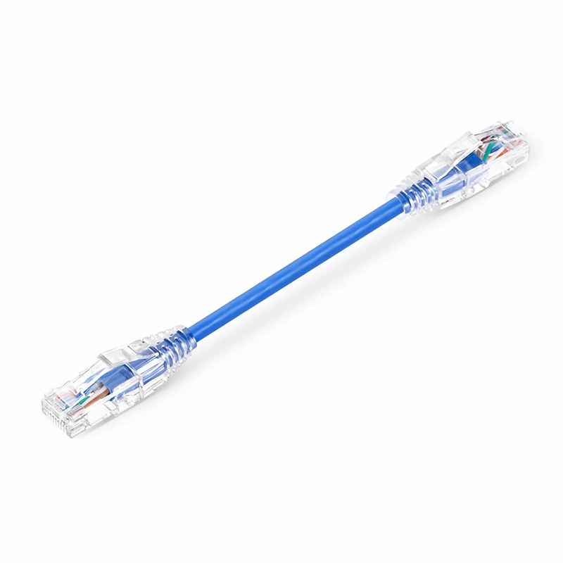 8in (0.2m) Cat6 28AWG Snagless Unshielded (U/UTP) PVC CM Small Diameter High-Flex Ethernet Network Patch Cable, Blue