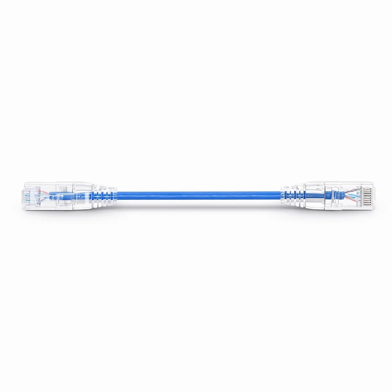 6in (0.15m) Cat6 28AWG Snagless Unshielded (U/UTP) PVC CM Small Diameter High-Flex Ethernet Network Patch Cable, Blue