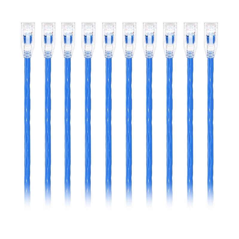 3ft (0.9m) Cat6 24AWG Snagless Unshielded (U/UTP) PVC CM Ethernet Network Patch Cable, Blue, (10pcs/pack)