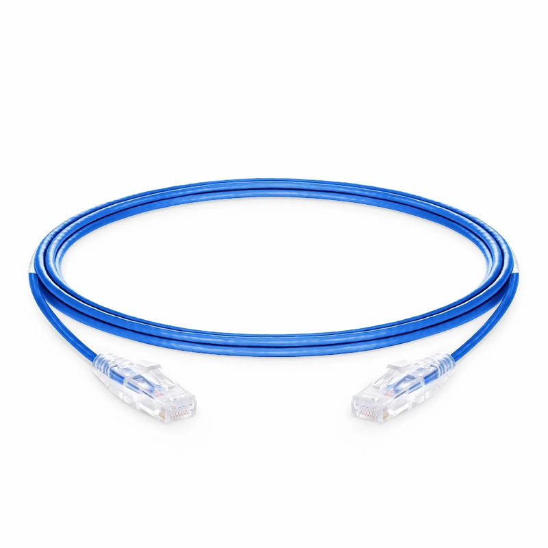 10ft (3m) Cat6a 28AWG Snagless Unshielded (U/UTP) PVC CM Small Diameter High-Flex Ethernet Network Patch Cable, Blue