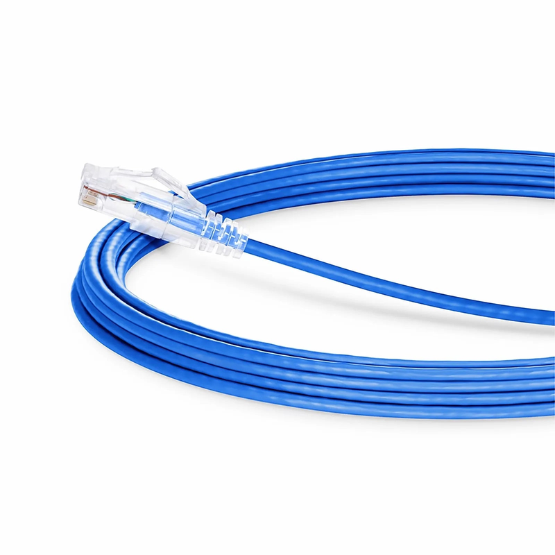 33ft (10m) Cat6a 28AWG Snagless Unshielded (U/UTP) PVC CM Small Diameter High-Flex Ethernet Network Patch Cable, Blue