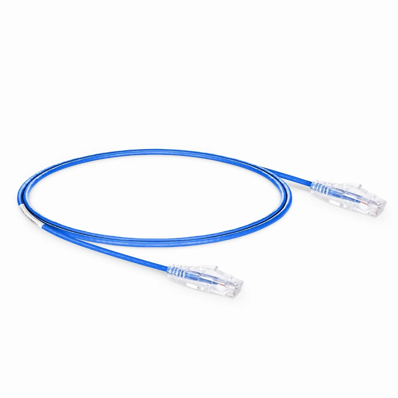 7ft (2.1m) Cat6a 28AWG Snagless Unshielded (U/UTP) PVC CM Small Diameter High-Flex Ethernet Network Patch Cable, Blue