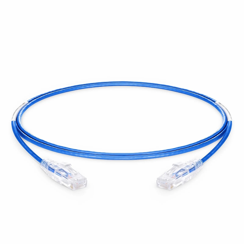 3ft (0.9m) Cat6a 28AWG Snagless Unshielded (U/UTP) PVC CM Small Diameter High-Flex Ethernet Network Patch Cable, Blue