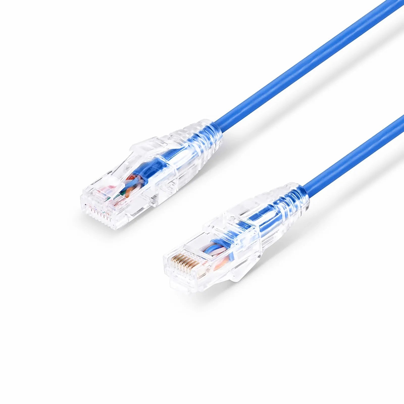 3ft (0.9m) Cat6a 28AWG Snagless Unshielded (U/UTP) PVC CM Small Diameter High-Flex Ethernet Network Patch Cable, Blue