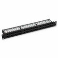 Cat6 110-Style Patch Panel, 48-Port, 1RU, Cable Management Bar Included