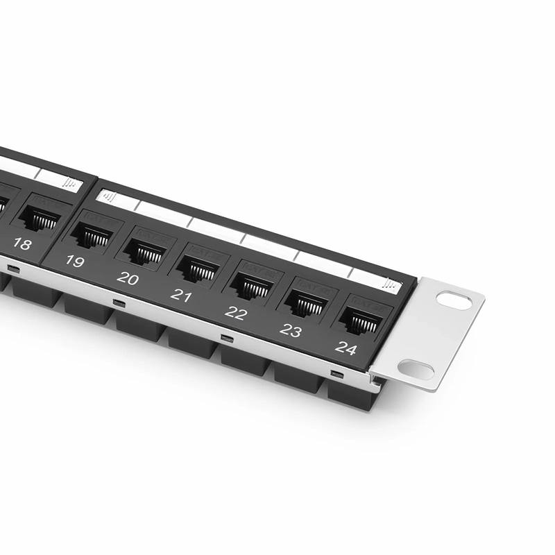 Cat5e Coupler Patch Panel, 24-Port, 1RU, Cable Management Bar Included