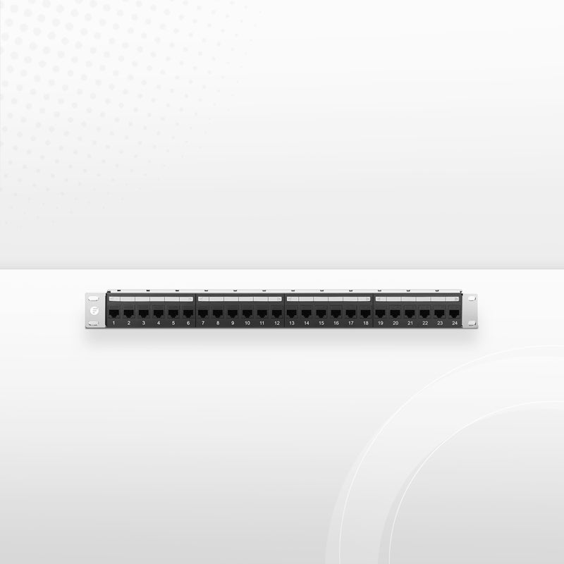 Cat5e Coupler Patch Panel, 24-Port, 1RU, Cable Management Bar Included