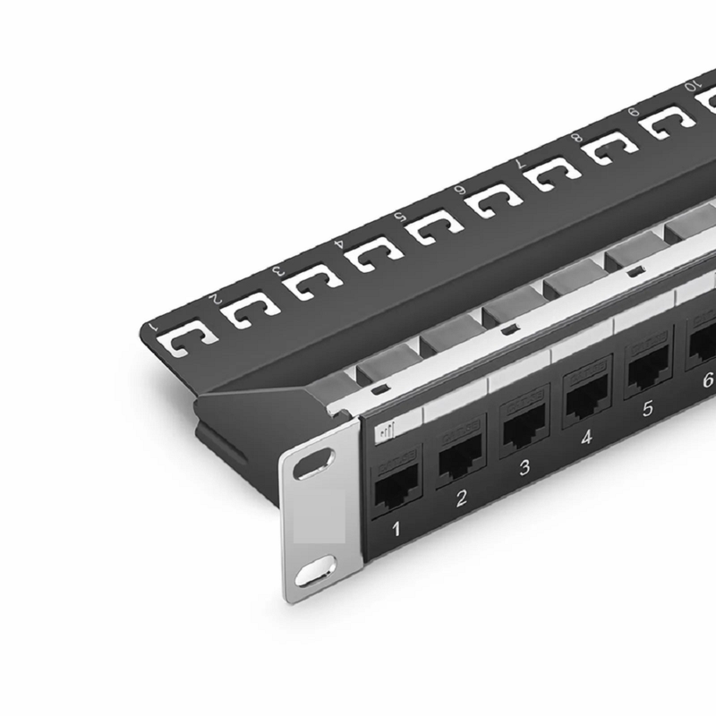 Cat5e Coupler Patch Panel, 24-Port, 1RU, Cable Management Bar Included