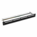 FDMP Cat6 110-Style Unshielded Recessed Patch Panel, 24-Port, 1RU, Cable Management Bar Included