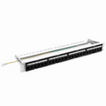 FDMP Cat6a Unshielded Coupler Recessed Patch Panel, 24-Port, 1RU, Cable Management Bar Included