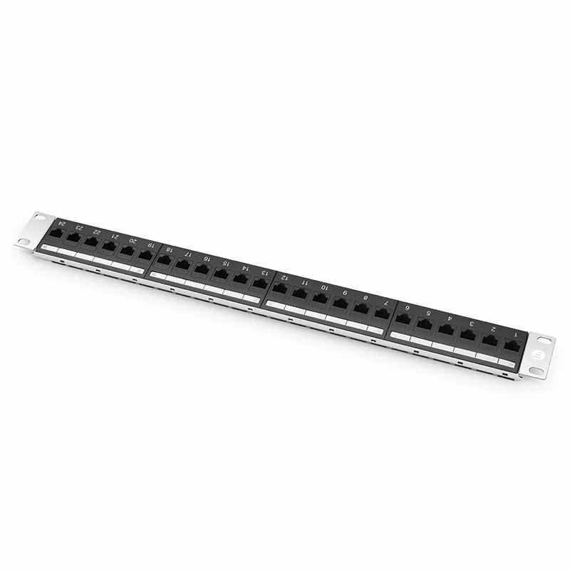 Cat5e Coupler Patch Panel, 24-Port, 1RU, Cable Management Bar Included
