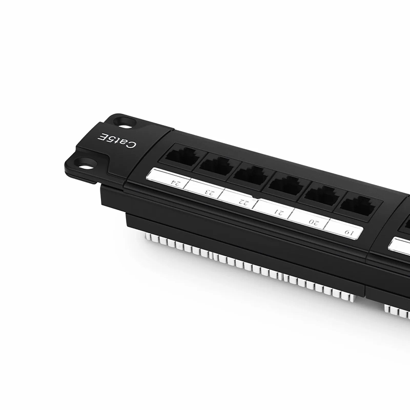 Cat5e 110-Style Patch Panel, 24-Port, 1RU, Cable Management Bar Included